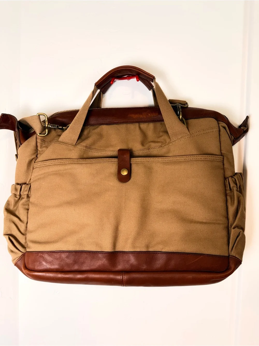Vintage DULUTH Trading Co. Men's Canvas Brown Genuine Leather Duffle Bag